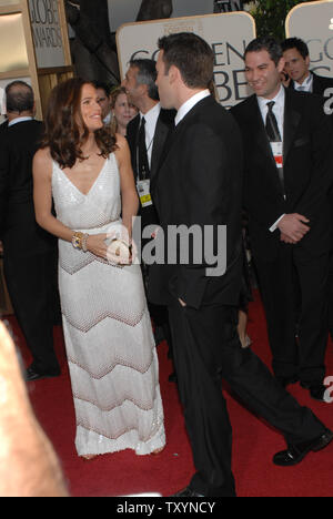 Jennifer Garner e Ben Affleck arrivano al sessantaquattresimo Annuale di Golden Globe Awards di Beverly Hills, la California il 15 gennaio 2007. (UPI foto/Jim Ruymen) Foto Stock