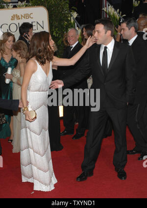 Jennifer Garner e Ben Affleck arrivano al sessantaquattresimo Annuale di Golden Globe Awards di Beverly Hills, la California il 15 gennaio 2007. (UPI foto/Jim Ruymen) Foto Stock