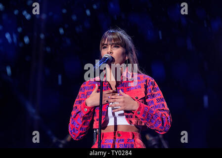 Barcellona - 18 Maggio: Aitana (cantante da Operación Triunfo show) esegue in concerto a Primavera Festival Pop il 18 maggio 2019 a Barcellona, Spagna. Foto Stock