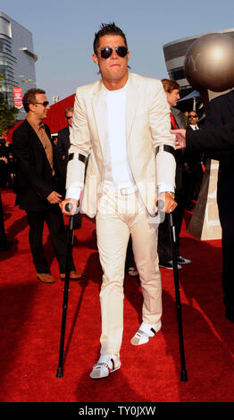 Football Star Cristiano Ronaldo arriva a 2008 ESPY Awards a Los Angeles, la California il 16 luglio 2008. (UPI foto/Jim Ruymen) Foto Stock