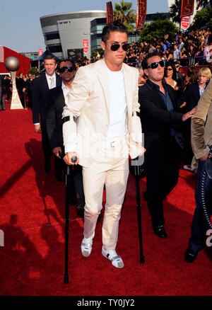 Football Star Cristiano Ronaldo arriva a 2008 ESPY Awards a Los Angeles, la California il 16 luglio 2008. (UPI foto/Jim Ruymen) Foto Stock