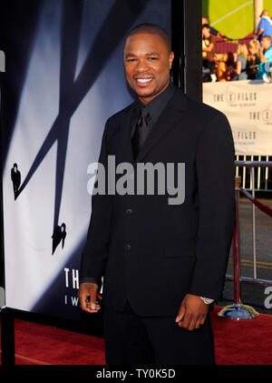 Xzibit, un membro del cast in motion picture sci-fi fantasy "X-Files: Voglio credere", assiste la premiere del film in corrispondenza di Grauman's Chinese Theater nella sezione di Hollywood di Los Angeles il 23 luglio 2008. (UPI foto/Jim Ruymen) Foto Stock