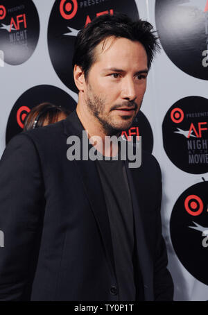 Attore Keanu Reeves arriva per Target presenta AFI serata al cinema al Arclight Glossari Affini cupola in Los Angeles il 1 ottobre 2008. (UPI foto/Jim Ruymen) Foto Stock