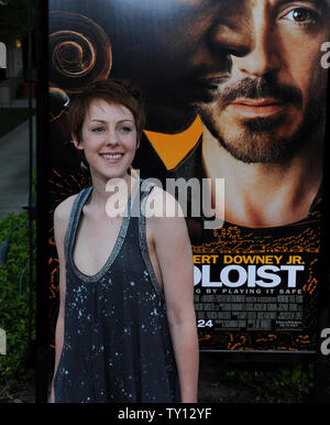 L'attrice Jenna Malone assiste la premiere del motion picture drama biografico "solista", il Paramount Studios molto a Los Angeles il 20 aprile 2009. (UPI foto/Jim Ruymen) Foto Stock