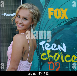 L'attrice Hayden Panettiere arriva a Teen Choice Awards 2009 taping a Los Angeles il 9 agosto 2009. UPI/Jim Ruymen Foto Stock