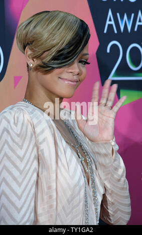 Cantante Rihanna arriva a Nickelodeon il XXIII Incontro annuale Kids' Choice Awards tenutosi presso la UCLA Pauley Pavilion su Marzo 27, 2010 a Los Angeles il 27 marzo 2010. UPI/Jim Ruymen Foto Stock