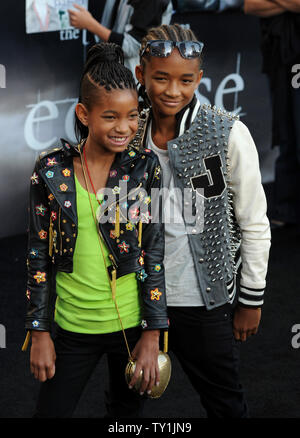 Willow Smithj e Jaden Smith frequentare la premiere del film thriller romantico fantasy "Twilight Saga: Eclipse', come parte del Los Angeles Film Festival presso il Nokia Theatre di Los Angeles il 24 giugno 2010. UPI/Jim Ruymen Foto Stock