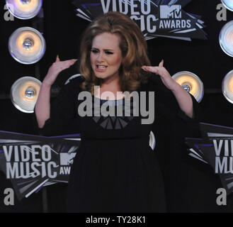 Il cantante Adele arriva a MTV Video Music Awards a Los Angeles il 28 agosto 2011 a Los Angeles. UPI/Jim Ruymen Foto Stock