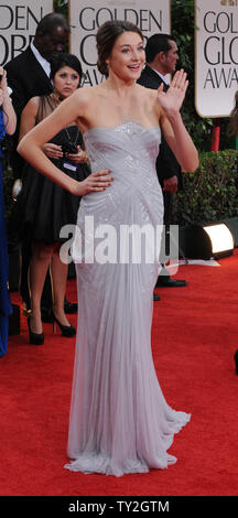 L'attrice Shailene Woodley arriva alla sessantanovesima Annuale di Golden Globe Awards di Beverly Hills, la California il 15 gennaio 2012. UPI/Jim Ruymen Foto Stock