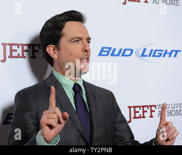 Ed Helms, un membro del cast in motion picture commedia "Jeff, che vive a casa', assiste la premiere del film al Directors Guild of America a Los Angeles il 7 marzo 2012. UPI/jim Ruymen Foto Stock