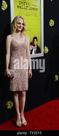 L'attrice Erin Wilhelmi assiste la premiere del motion picture il dramma romantico " i vantaggi di essere un violaciocca', al Arclight Glossari Affini cupola in Los Angeles il 10 settembre 2012. UPI/Jim Ruymen Foto Stock