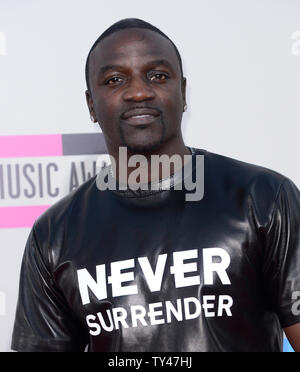 La registrazione artista Akon arriva per la quarantunesima edizione annuale degli American Music Awards che si è tenuto presso il Nokia Theatre di Los Angeles Vive a Los Angeles il 24 novembre 2013. UPI/Fil McCarten Foto Stock