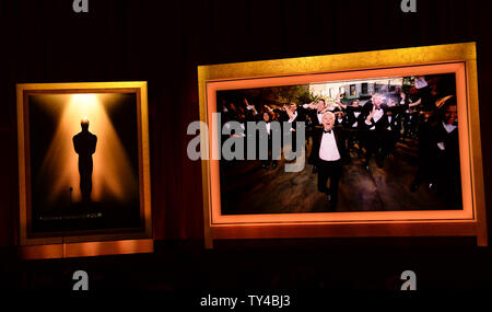 L'Oscar host, Ellen Degeneres, è stata annunciata al Samuel Goldwyn Theater di Beverly Hills, la California il 16 gennaio 2014. La 86annuale di Academy Awards si svolgerà il 2 marzo. UPI/Jim Ruymen Foto Stock