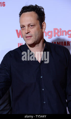 Attore Vince Vaughn assiste la premiere del motion picture commedia "Il matrimonio e la suoneria' a TCL teatro cinese nella sezione di Hollywood di Los Angeles il 6 gennaio 2015. Foto di Jim Ruymen/UPI Foto Stock