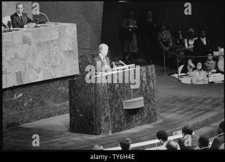 Jimmy Carter affronta la United Nation Foto Stock