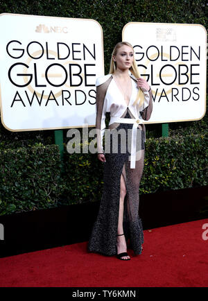 Sophie Turner assiste alla 74Annuale di Golden Globe Awards presso il Beverly Hilton Hotel di Beverly Hills, la California il 8 gennaio 2017. Foto di Jim Ruymen/UPI Foto Stock