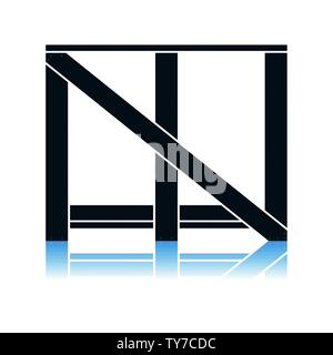 Stuoia di legno per merci fragili. Ombra di Design di riflessione. Illustrazione Vettoriale. Illustrazione Vettoriale