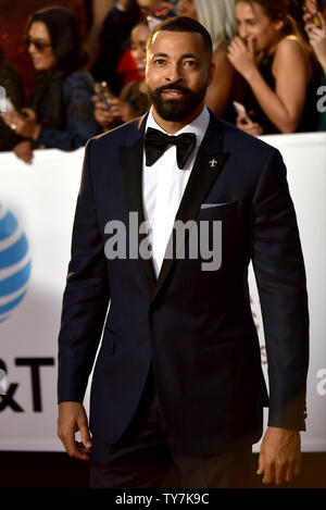 Timon Kyle Durrett arriva per la quarantanovesima NAACP Image Awards a Pasadena Civic Auditorium di Pasadena, in California, il 15 gennaio 2018. Il NAACP Image Awards celebra i successi delle persone di colore e nei settori della televisione, musica, letteratura e film e successi anche i singoli o i gruppi che promuovono la giustizia sociale attraverso sforzi creativi. Foto di Christine masticare/UPI Foto Stock