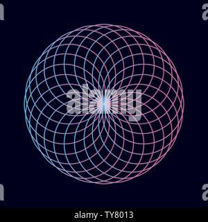 Forma geometrica con gradiente di vibranti. Illustrazione Vettoriale / fiore della vita / Geometria Sacra / antico simbolo Illustrazione Vettoriale