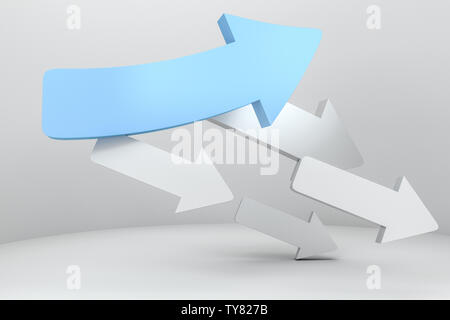 Il rendering 3D,freccia creativi modello di sfondo,direzione e lo sviluppo del concetto Foto Stock