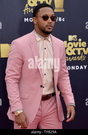 Il rapper Romeo Miller assiste gli MTV Movie & TV premi al Barker Hangar di Santa Monica, in California, il 16 giugno 2018. Sarà la ventisettesima edizione dei premi e la seconda a congiuntamente onore di film e programmi televisivi. La mostra sarà il nastro sul Sabato, 16 Giugno e aria di Lunedì, Giugno 18th. Foto di Jim Ruymen/UPI Foto Stock