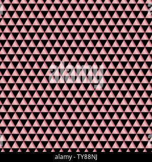 Configurazione astratta oro rosa metallico triangoli geometrici su sfondo nero. Elegante per banner web, invito alla festa card, Natale, celebrazione ci Illustrazione Vettoriale