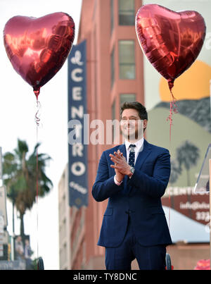 Michael Buble assiste la stella cerimonia di inaugurazione in onore di lui con la 2,650th della stella sulla Hollywood Walk of Fame a Los Angeles, la California il 16 novembre 2018. Foto di Chris Chew/UPI Foto Stock