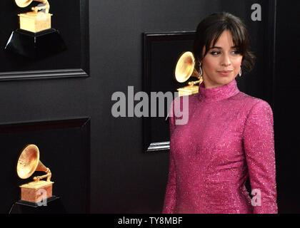 Camila Cabello arriva per la 61Annual Grammy Awards tenutosi presso Staples Center a Los Angeles il 10 febbraio 2019. Foto di Jim Ruymen/UPI Foto Stock