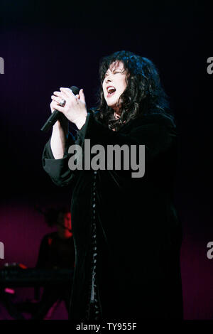 Cantante Ann Wilson suona con il cuore a sostegno del suo nuovo album solista ' Speranza & Gloria' all'Hilton di Las Vegas, Nevada, il 1 settembre 2007. (UPI foto/Daniel Gluskoter) Foto Stock