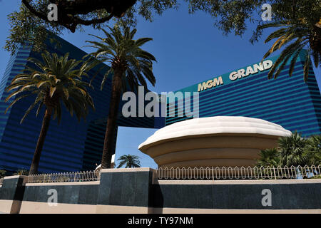 La MGM Grand Hotel and Casino, raffigurato su Aprile 3, 2009, ospiterà la quarantaquattresima Accademia annuale dei premi di musica country di domenica 5 aprile a Las Vegas. (UPI foto/Kevin Dietsch) Foto Stock