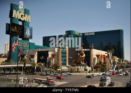 La MGM Grand Hotel and Casino, raffigurato su Aprile 3, 2009, ospiterà la quarantaquattresima Accademia annuale dei premi di musica country di domenica 5 aprile a Las Vegas. (UPI foto/Kevin Dietsch) Foto Stock