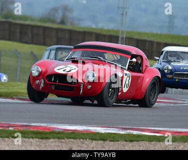 Chris Milner, Nigel Greensall, Shelby Cobra, HRDC tutte le stelle, Pre-66, auto sportive, vetture GT, Touring Cars, Donington storica festa, maggio 2019, motore Foto Stock