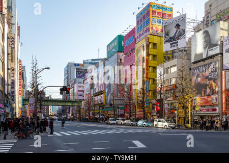 La regione di Akihabara a Tokyo in Giappone Foto Stock