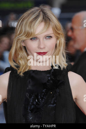 L'attrice americana Kirsten Dunst assiste la premiere del 'Uomo Ragno 3' di Odeon Leicester Square a Londra il 23 aprile 2007. (UPI foto/Rune Hellestad) Foto Stock