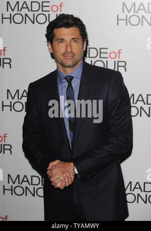 Attore americano Patrick Dempsey assiste lo screening di 'Made d' onore al Soho Hotel di Londra il 21 aprile 2008. (UPI foto/Rune Hellestad) Foto Stock