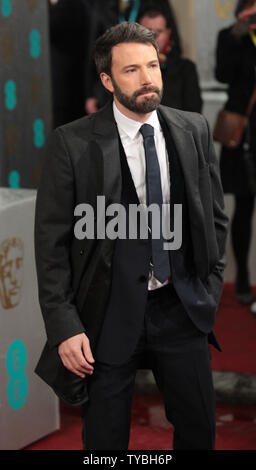 Attore americano Ben Affleck arriva al Baftas Cerimonia di Premiazione presso la Royal Opera House di Londra il 10 febbraio 2013. UPI/Hugo Philpott Foto Stock