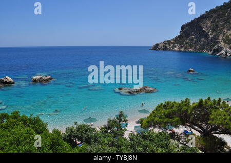 La foto perfetta spiagge di Karpathos, una piccola isola della Grecia nel mar Egeo. Foto Stock