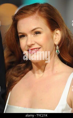 Attrice australiana Isla Fisher assiste l'EE British Academy Film Awards 2016 presso la Royal Opera House di Londra il 14 febbraio 2016. Foto di Paul Treadway/ UPI Foto Stock