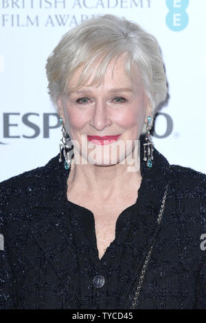 Actrice americano Glenn Close assiste il Nespresso British Academy Film Awards Nominees Party a Kensington Palace a Londra il 9 febbraio 2019. Foto di Paul Treadway/ UPI Foto Stock