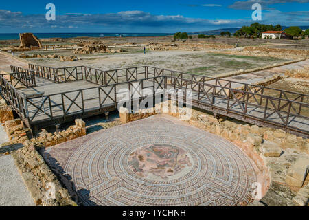Haus des Teseo, Ausgrabungsstaette, Archaeologischer Park, Paphos, Zypern Foto Stock