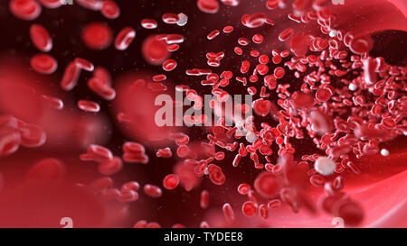 3D Rendering accurato dal punto di vista medico illustrazione di cellule del sangue umano Foto Stock