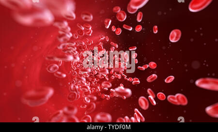 3D Rendering accurato dal punto di vista medico illustrazione di cellule del sangue umano Foto Stock