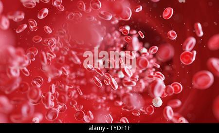 3D Rendering accurato dal punto di vista medico illustrazione di cellule del sangue umano Foto Stock
