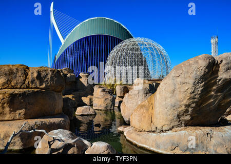 VALENCIA , SPAGNA - 7 novembre 2016. Oceanografia outdoor nella Città delle Arti e delle Scienze di Valencia, Spagna. Foto Stock