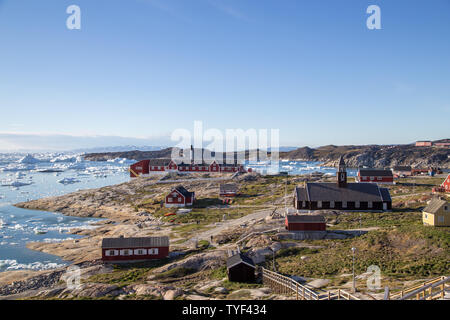 Vista di Ilulissat. Foto Stock