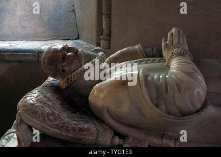 Edmund Brudenell monumento, St. Denys Chiesa, Stonton Wyville, Leicestershire, England, Regno Unito Foto Stock