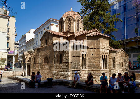 Atene Grecia. Chiesa Ortodossa di Panaghia Kapnikarea, la più antica chiesa della città Foto Stock