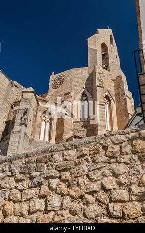 Basilica de Santa Maria la Mayor, del XIV secolo di stile gotico, in Morella, Maestrat regione, provincia di Castellon, Comunità di Valencia, Spagna Foto Stock