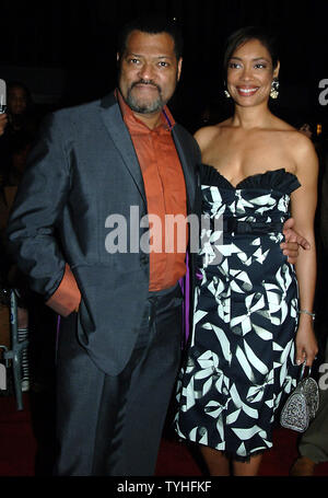 Attore Laurence Fishburne e moglie Gina Torres partecipare il 3 maggio 2006 New York premiere del suo nuovo film 'Misssion III impossibile' che stelle Tom Cruise. (UPI foto/Ezio Petersen) Foto Stock