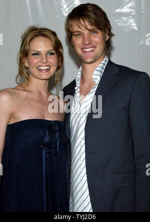 Jennifer Morrison e fidanzata Jesse Spencer sia della mostra 'Casa' arrrive al Fox 2007 Presentazione di programmazione a Wollman Rink di Central Park a New York il 17 maggio 2007. (UPI foto/Laura Cavanaugh) Foto Stock